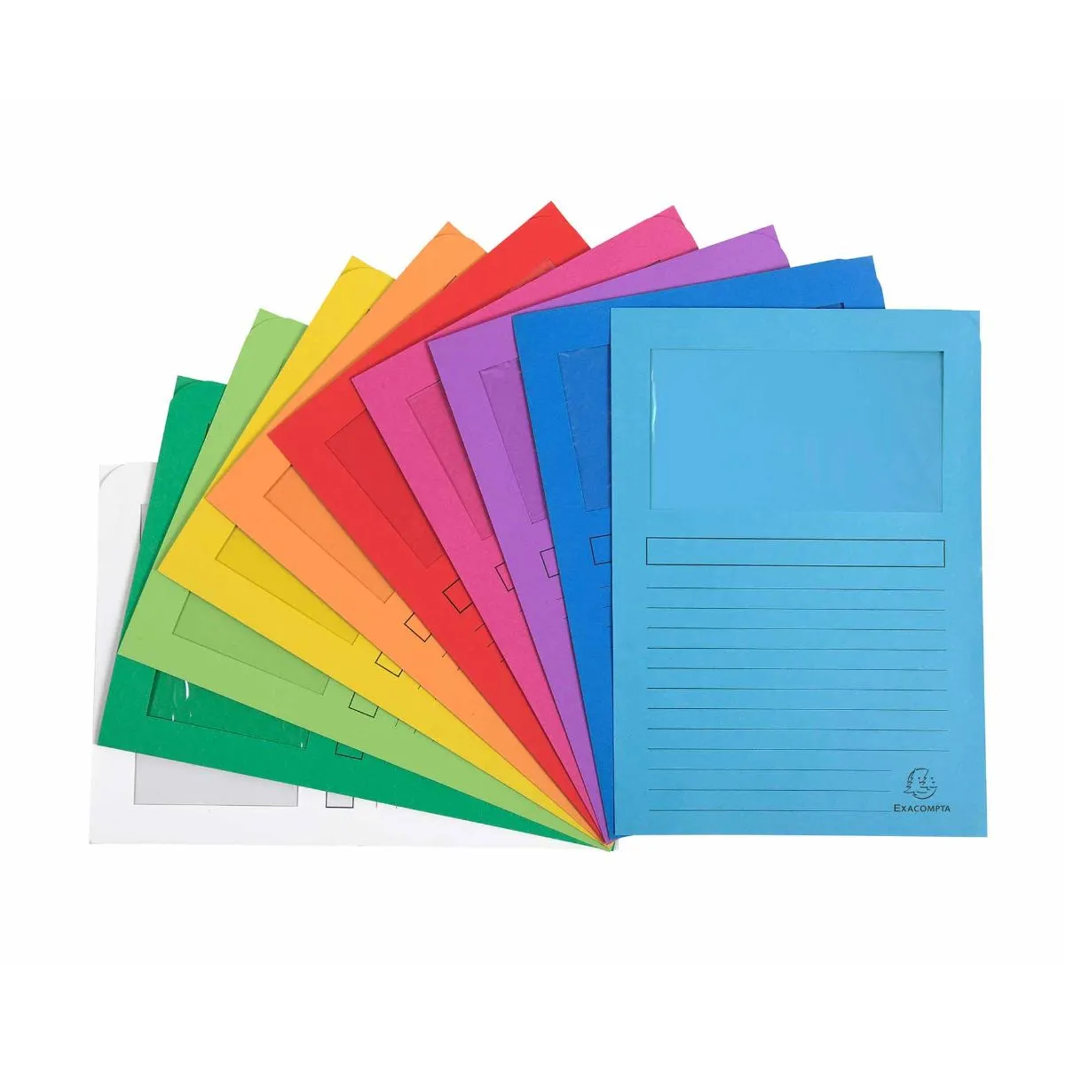 Exacompta Exacompta Forever Window Folders A4 16 Packs of 25 Assorted | Conference Supplies & Presentation Equipment > Presentation Products > Folders
