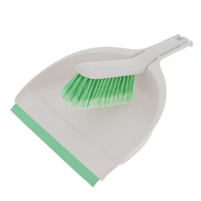 B&Q White & Green Dustpan & Brush Set, (W)230mm
