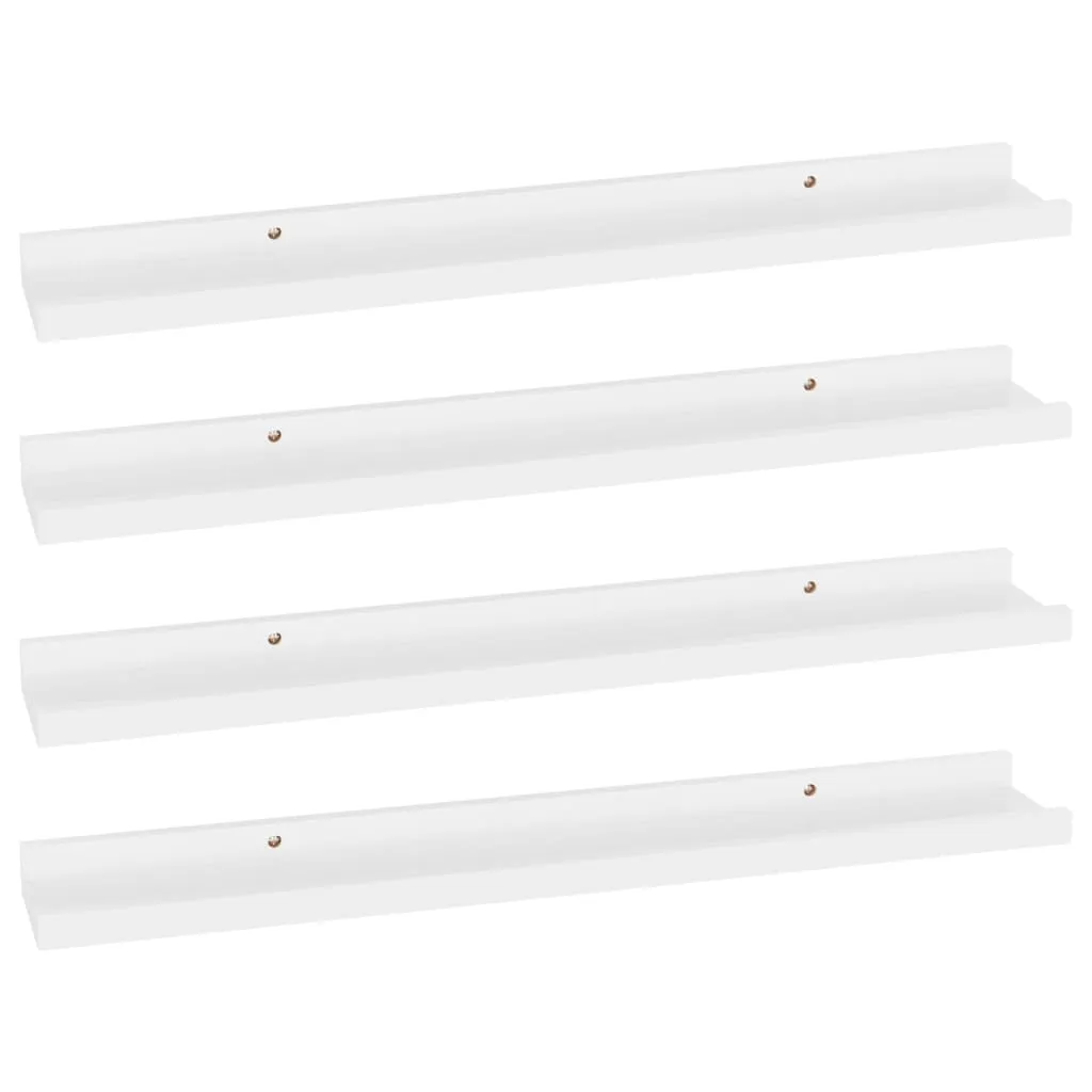 VidaXL Wall Shelves 4 pcs White 60x9x3 cm