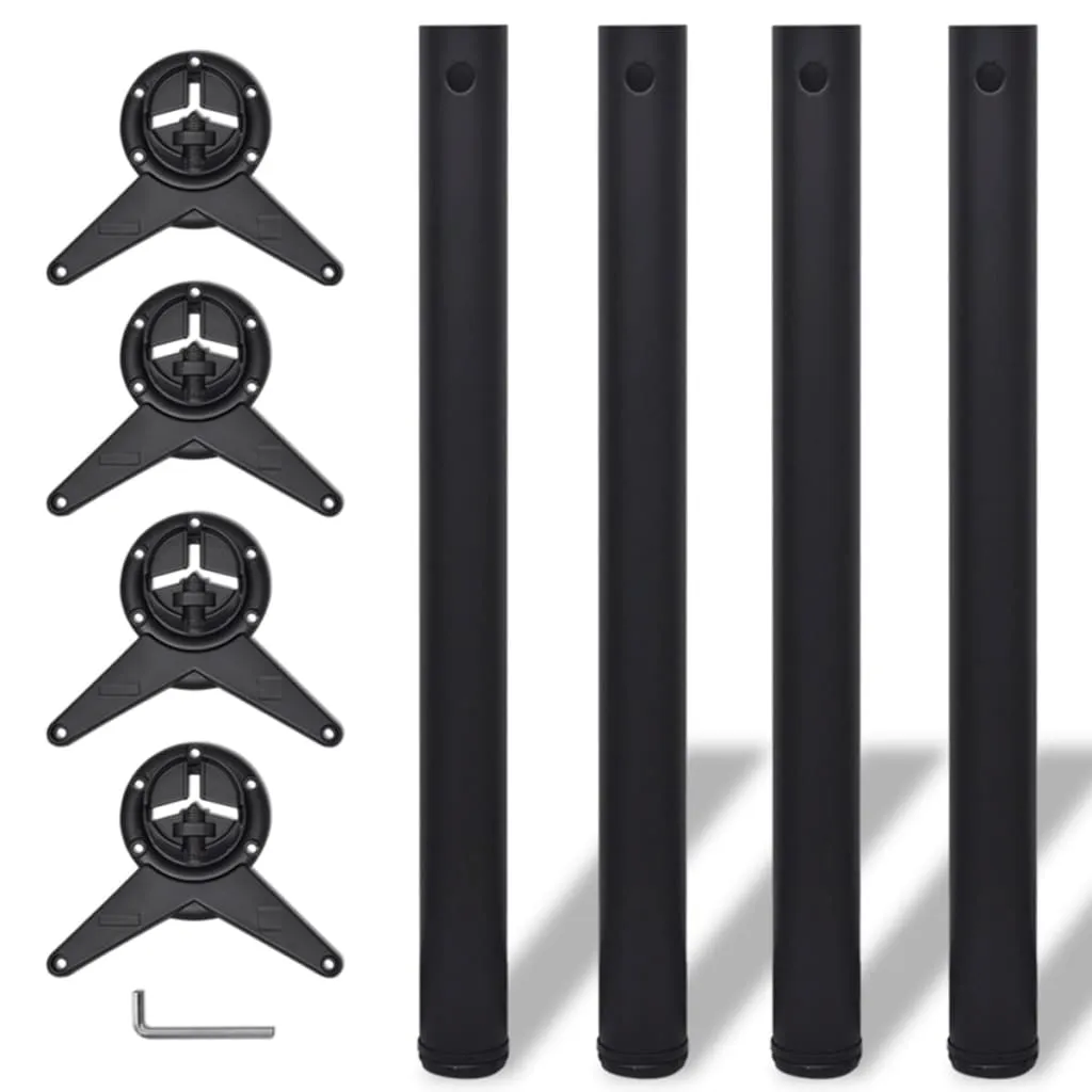 VidaXL 4 Height Adjustable Table Legs Black 710 mm