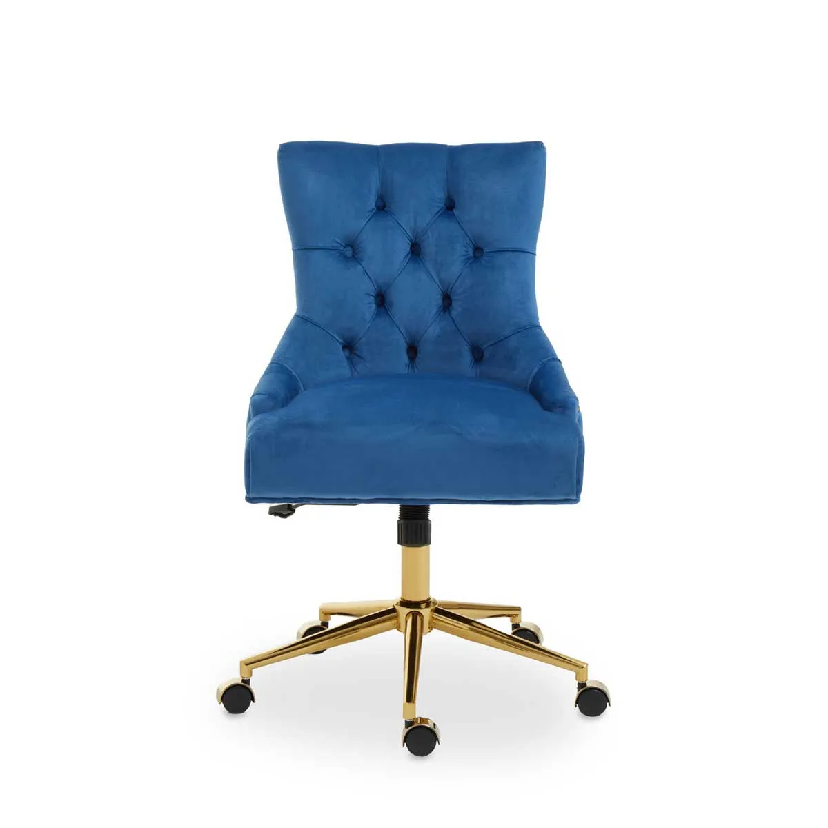 Premier Housewares Anita Velvet Home Office Chair, Blue