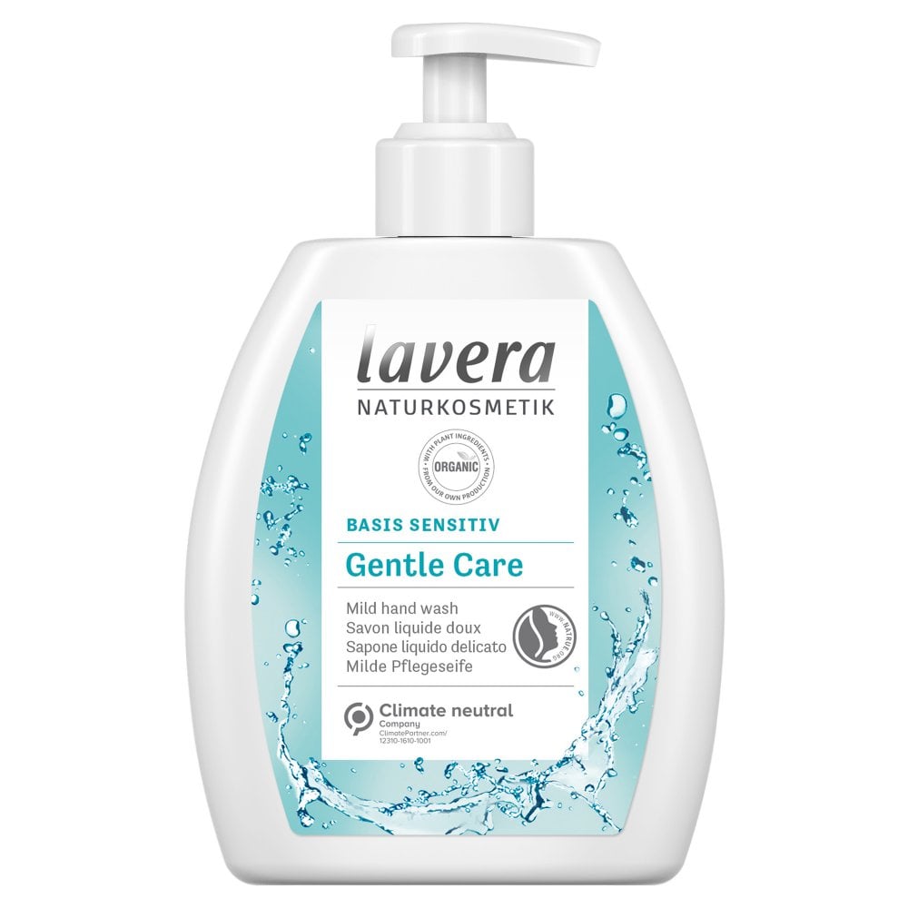 Lavera Basic Sensitive Gentle Care Hand Wash  Organic Aloe Vera & Organic Chamomile  Mild Cleansing  Vegan  Skin-Neutral pH  250ml