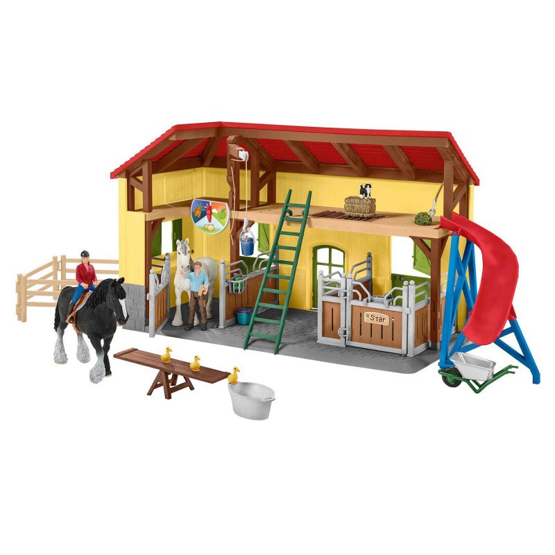  Farm World Horse Stable with Accessories Toy Playset - 42485 - Multi-colour