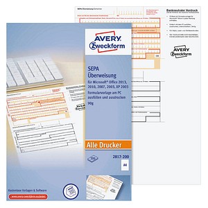 Avery -Zweckform 2817 SEPA Bank transfer form A4 100 sheets