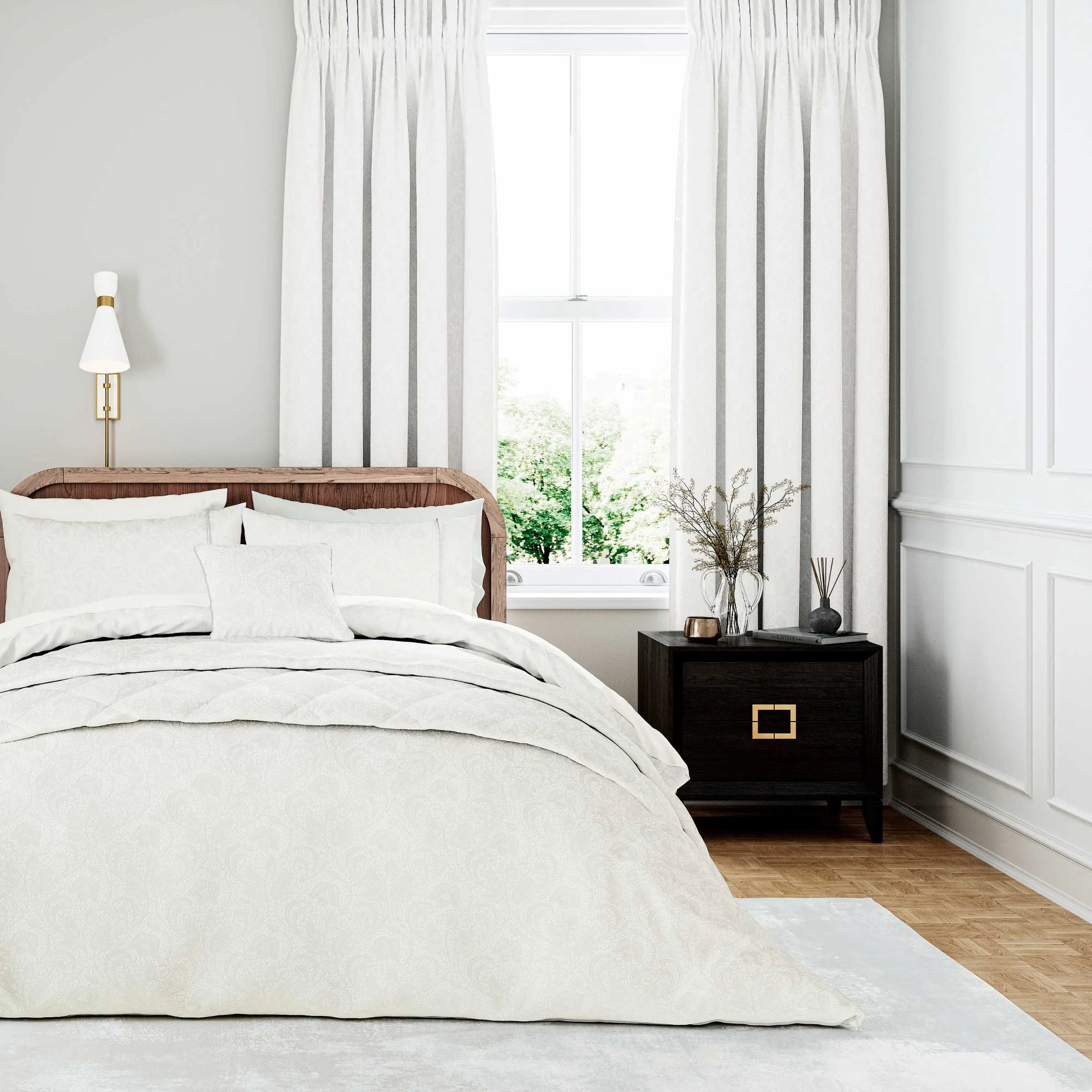  Asheligh Lined Curtains 66" x 72", White