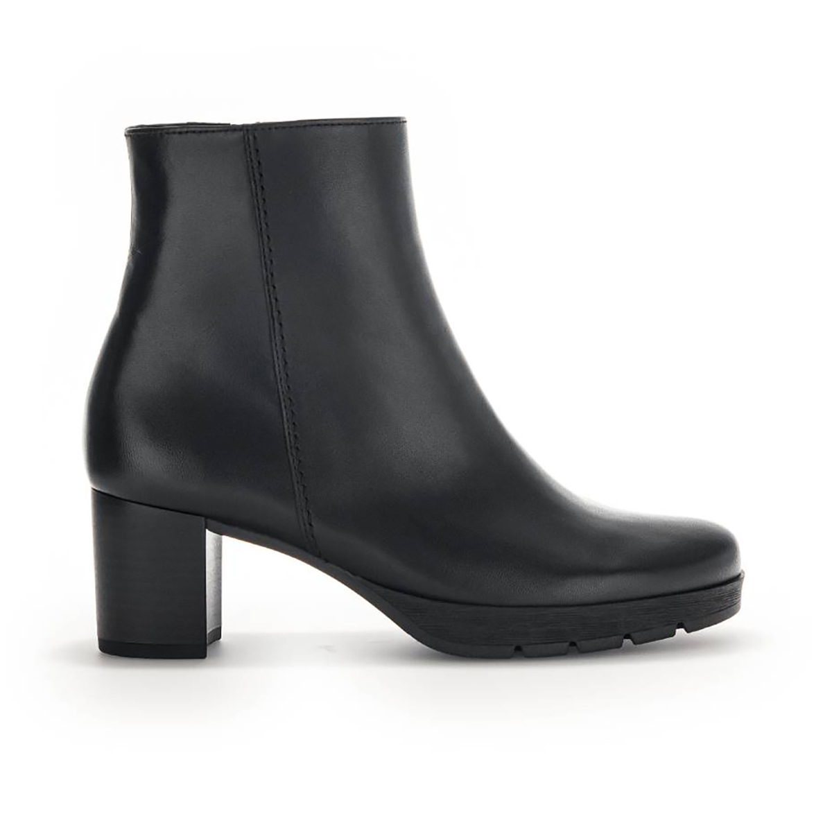 Gabor Essential Black leather Womens Heeled Boots 52.071.57 in a Plain Leather in Size 5
