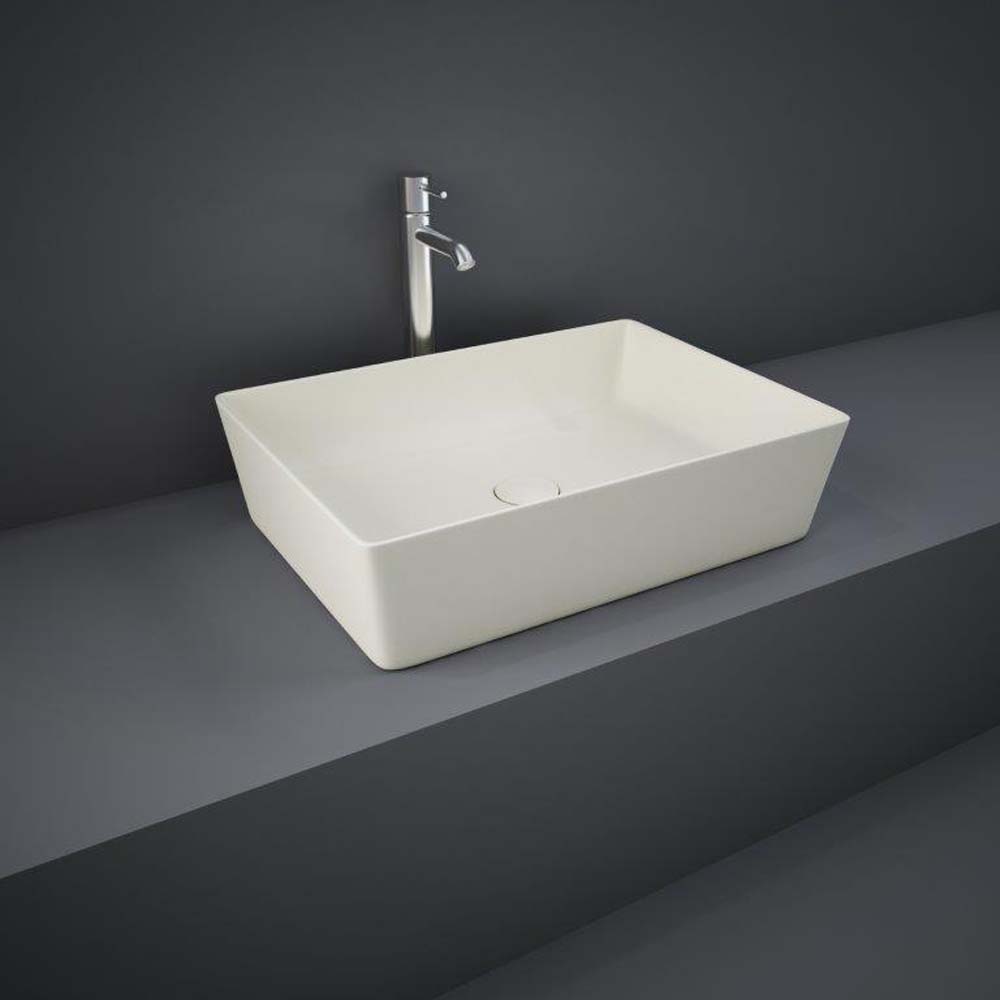 HudsonReed RAK Feeling - Matt Greige Modern Rectangular Countertop Basin - 500mm x 360mm (No Tap-Holes)