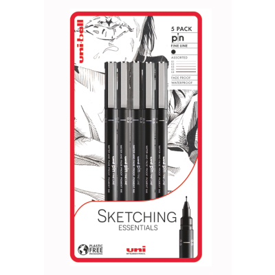 Uni Pin Blister Sketching Essentials Pens Set of 5