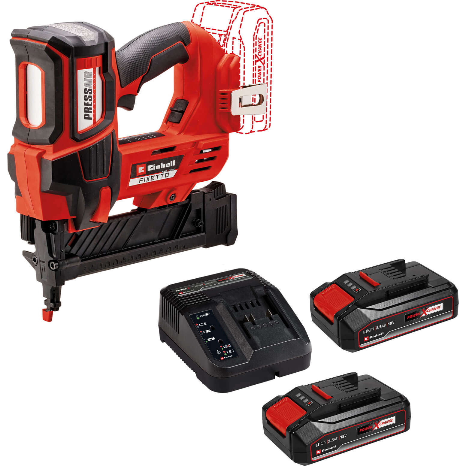 Einhell Fixetto 18/38 S 18v Cordless Staple Gun 2 X 2.5ah Li-ion Charger No Case