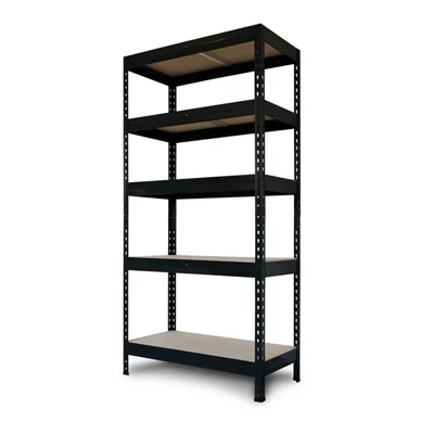 GoodHome Rand 5 Shelf Hdf & Steel Shelving Unit (H)1800mm (W)666mm (D)400mm
