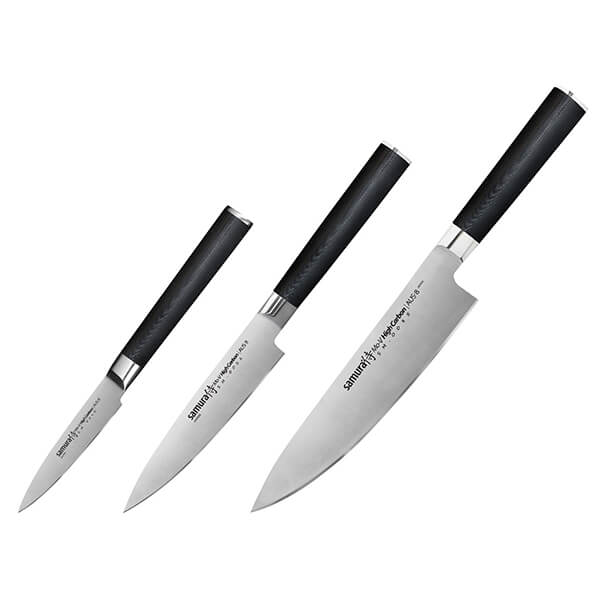 SAMURA MO-V Set of 3 Kitchen Knives in Gift Box