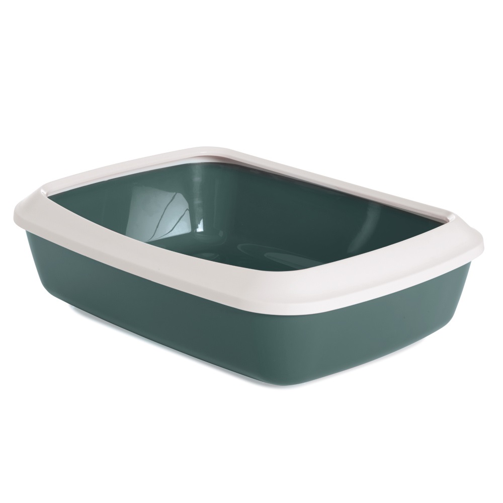 Savic Iriz Cat Litter Tray with Protective Edge - 42cm - Nordic Green