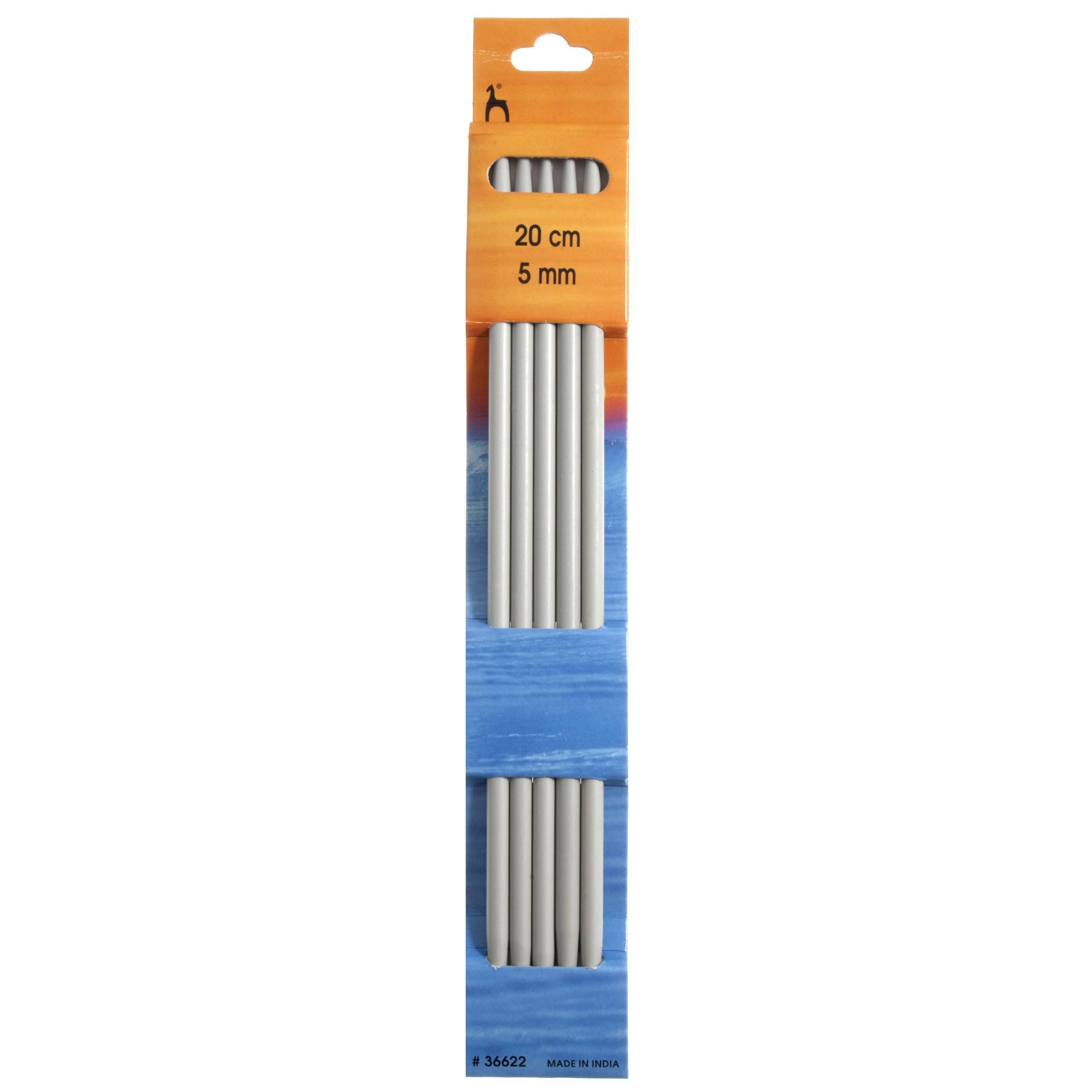 Pony Aluminium Double Point Needles 20cm (Set of 5) Knitting Needles