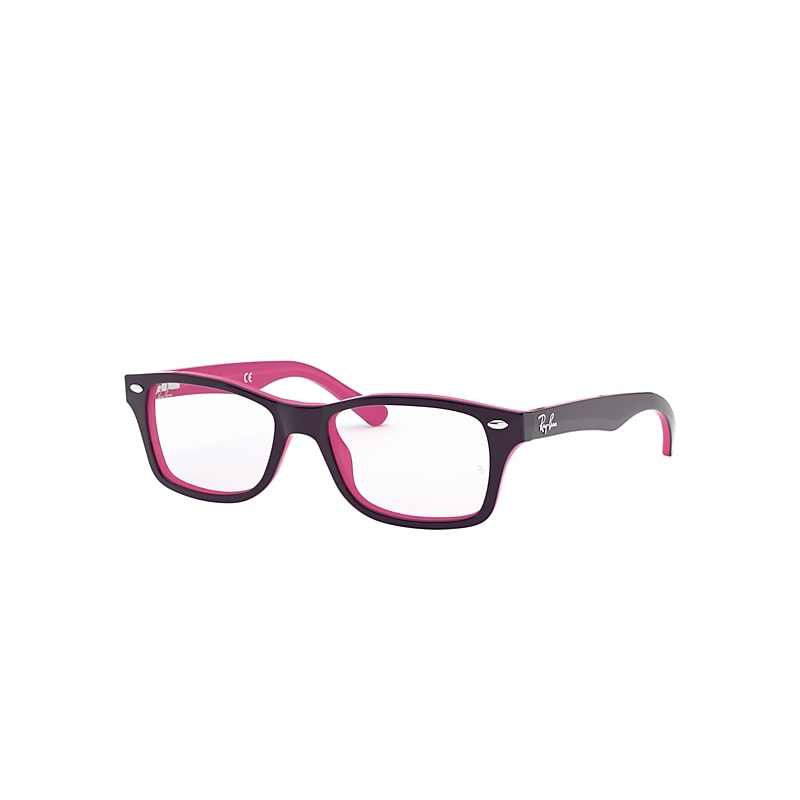 Ray-Ban Junior RB1531 3702 Top Violet on Fuxia Rectangle Glasses in Violet