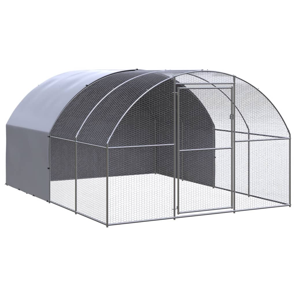 VidaXL Outdoor Chicken Coop 3x4x2 m Galvanised Steel