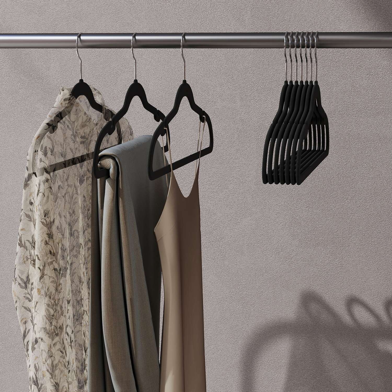 SONGMICS Velvet Hangers 50 Pack, Non-Slip Clothes Hangers, Suit Hangers with Shoulder Notches