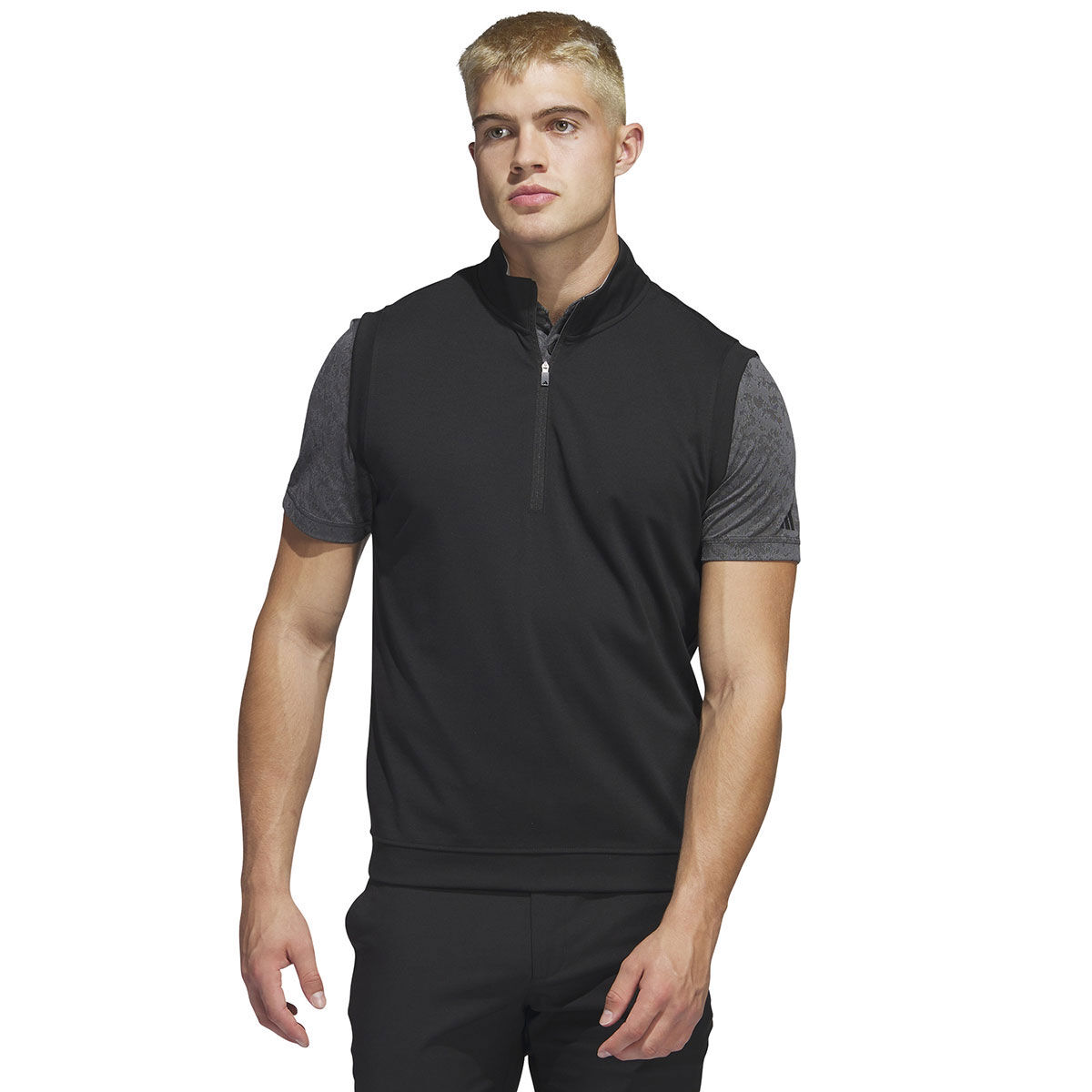 Adidas Golf Men's Elevated 1/4 Zip Golf Vest, Mens, Black, Small  | Online Golf