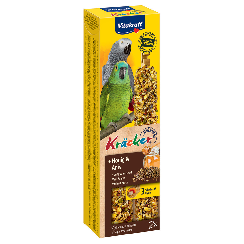 Vitakraft Parrot Cracker Sticks - 3 x 2 Honey & Aniseed (180g)