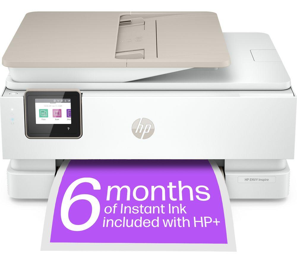 HP ENVY Inspire 7924e All-in-One Wireless Inkjet Printer with HP Plus, White,Silver/Grey