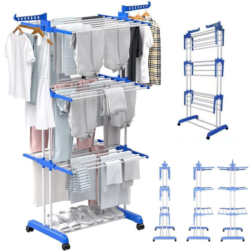 Unbranded Foldable Extra Large 3 Tier Outdoor Clothes Airer