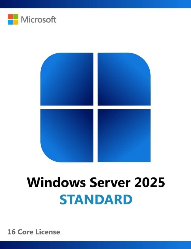 Microsoft Windows Svr Std 2025 64bit English 1pk Dsp Oei Dvd 16 Core