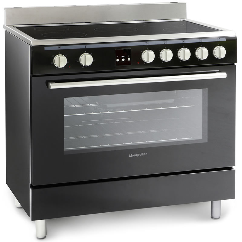 Montpellier MR90CEMK 90cm Electric Range Cooker with Ceramic Hob - Black