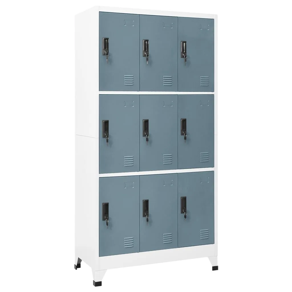 VidaXL Locker Cabinet Light Grey and Dark Grey 90x45x180 cm Steel