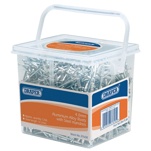 Draper Blind Rivets, 4.0 x 10.2mm (Tub of 1200)