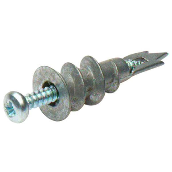 DIY Direct Plasterboard/ Drywall Wall Plugs with Screws, Metal 35mm (25 Pack)