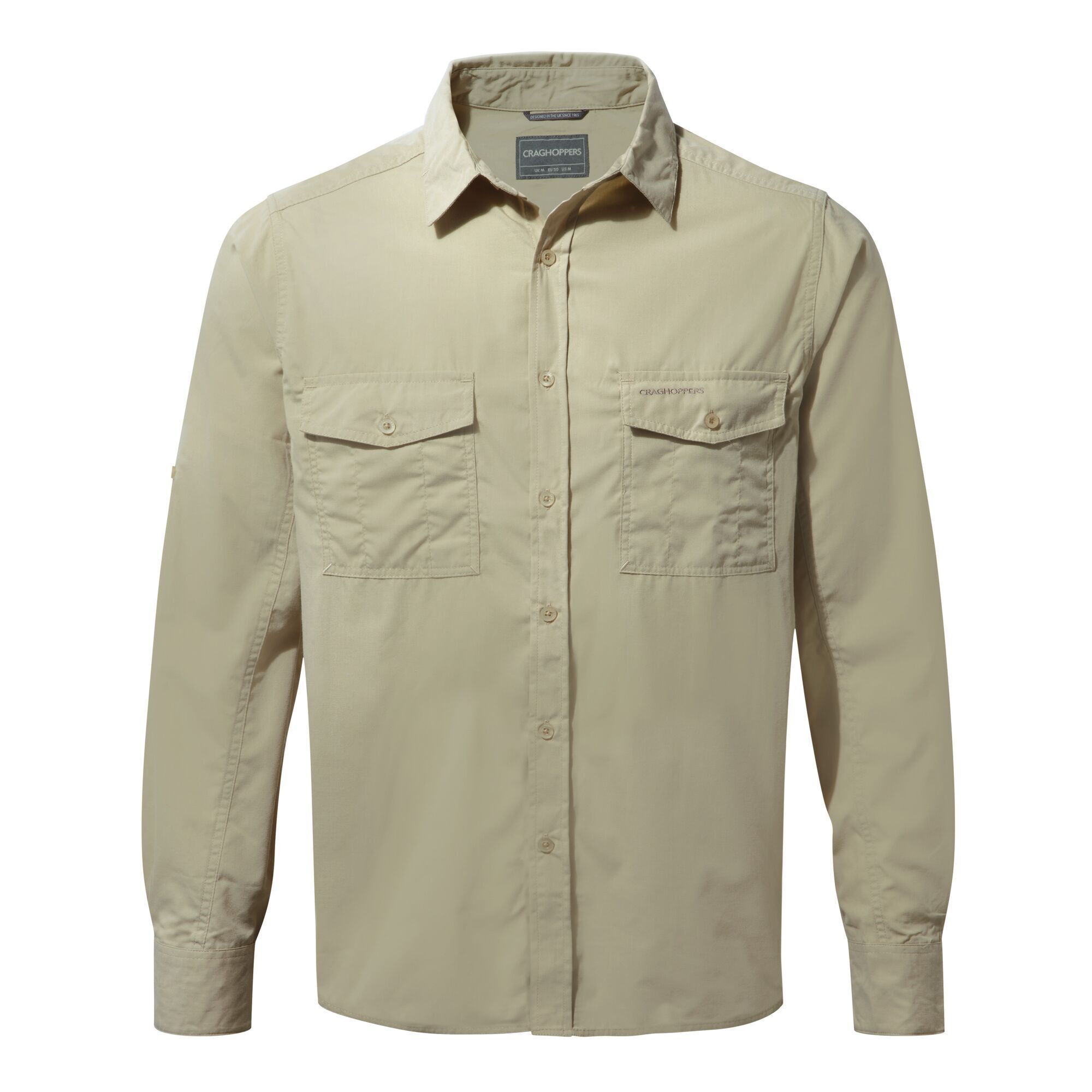 Craghoppers Mens Kiwi Long-Sleeved Shirt (XXL) (Oatmeal Grey)