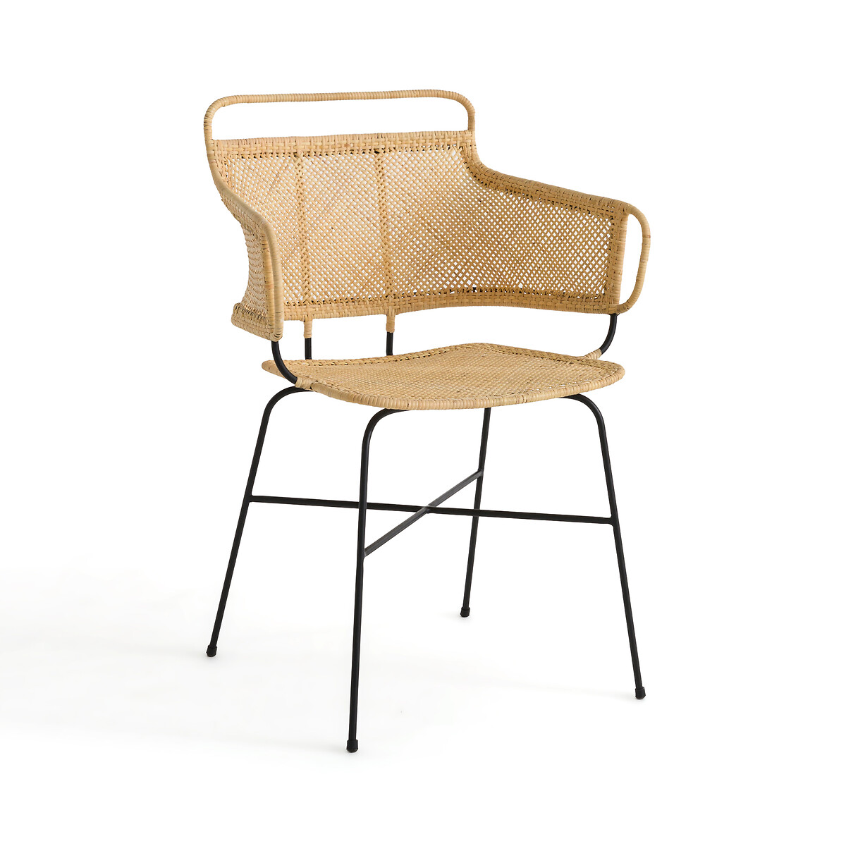 AM.PM Théophane Metal & Rattan Dining Armchair, Designed By E.gallina