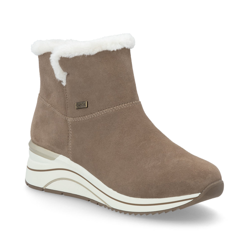 Remonte D0T76-64 Ranug Wedge Tex Taupe suede Womens Wedge Boots in a Plain Leather in Size 40