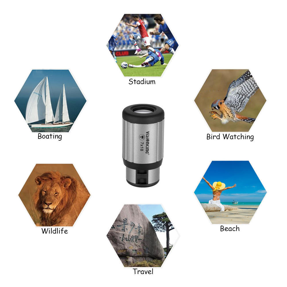 TOMTOP JMS Visionking 7x18 Monocular Mini Compact Monocular Telescope Pocket Scope
