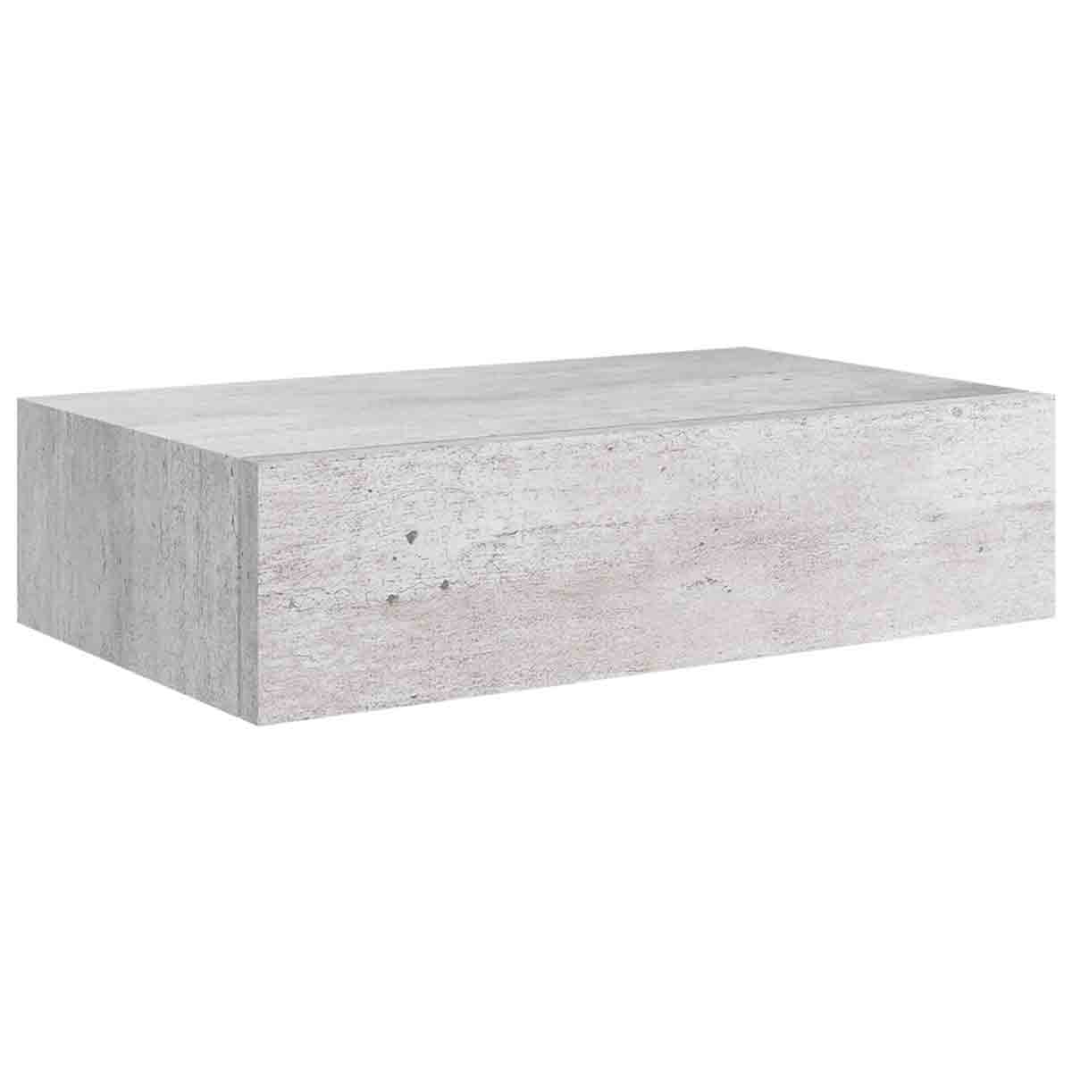 VidaXL August Grove Wall-Mounted Drawer Shelf Concrete Grey 40X23.5X10cm MDF