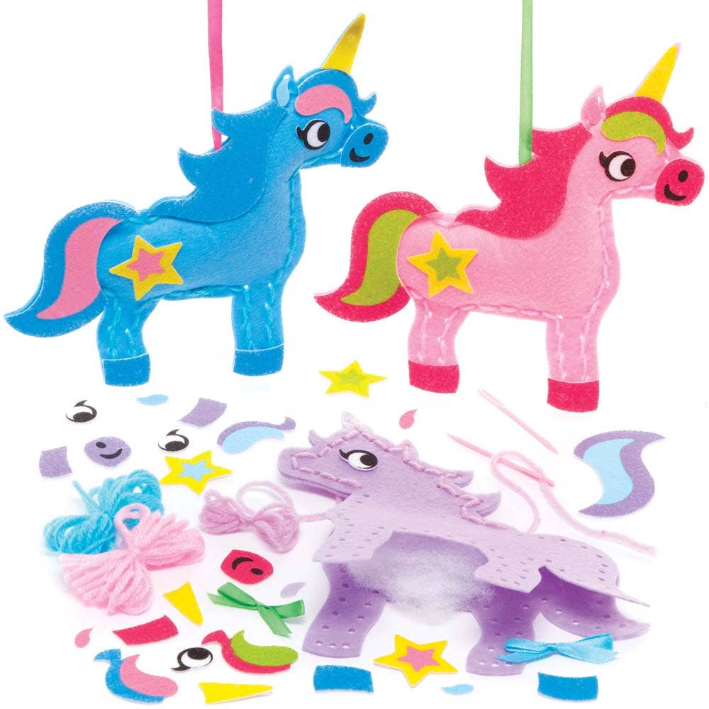 Baker Ross Unicorn Sewing Kits (Pack of 3)
