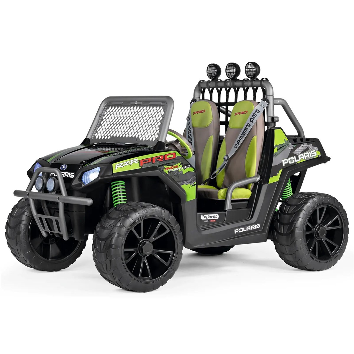 Peg Perego Polaris RZR PRO Green Shadow – 24V Off-Road Vehicle for Kids, 6+ years