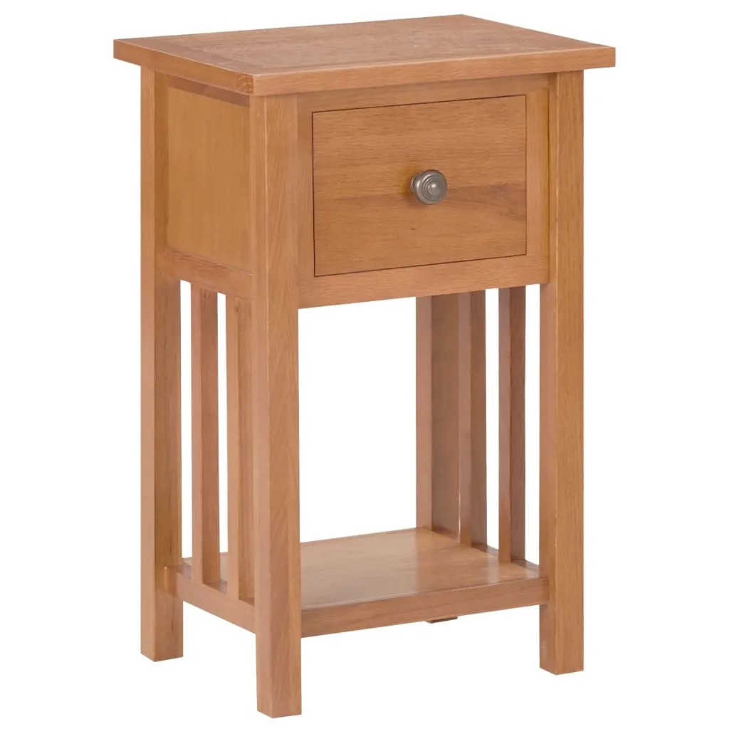 VidaXL Magazine Table with Drawer 35x27x55 cm Solid Oak Wood