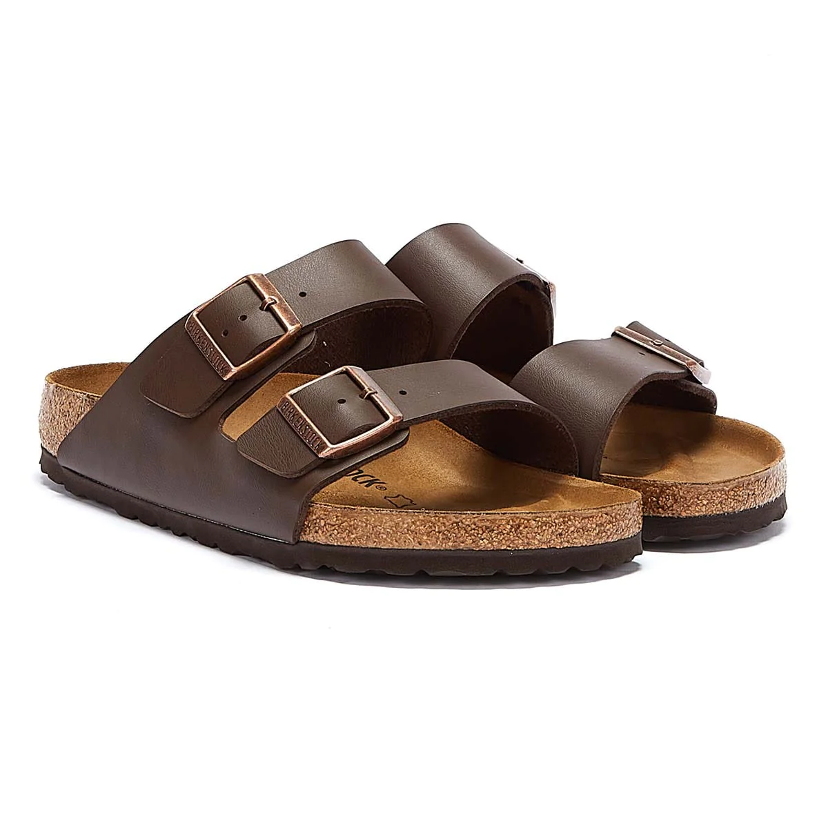 Birkenstock Arizona birko-flor sandals in dark brown Brown
