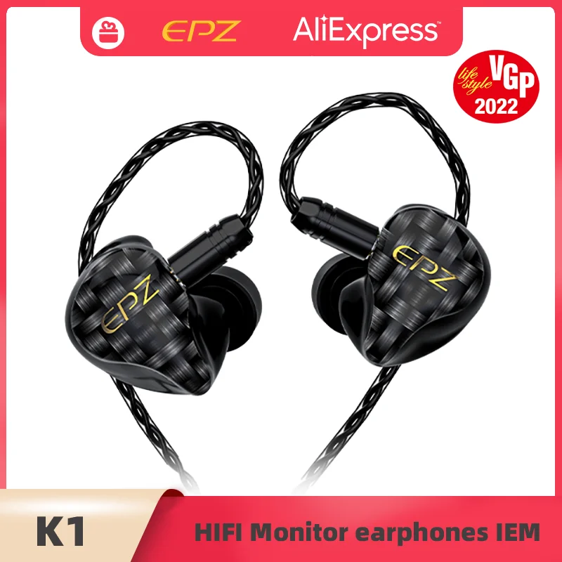 Epz K1 Earphones Wired Hifi 1dd+1ba Earbuds Iem In Ear Monitor 0.78 2 Pin Detachable Cable Earbuds