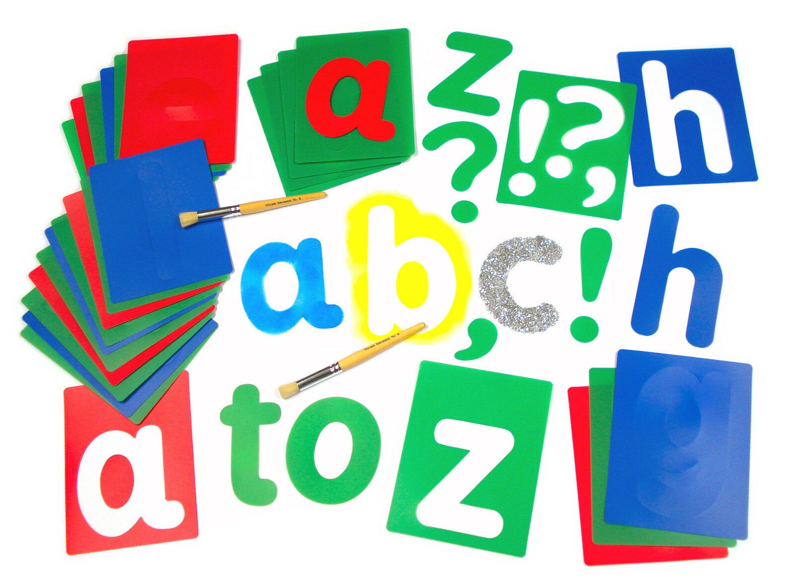 Major Brush Giant Lower Case Alphabet Stencil Set