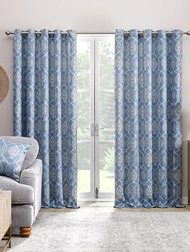 Dreams & Drapes 'Vivianna' Woven Pair of Eyelet Curtains