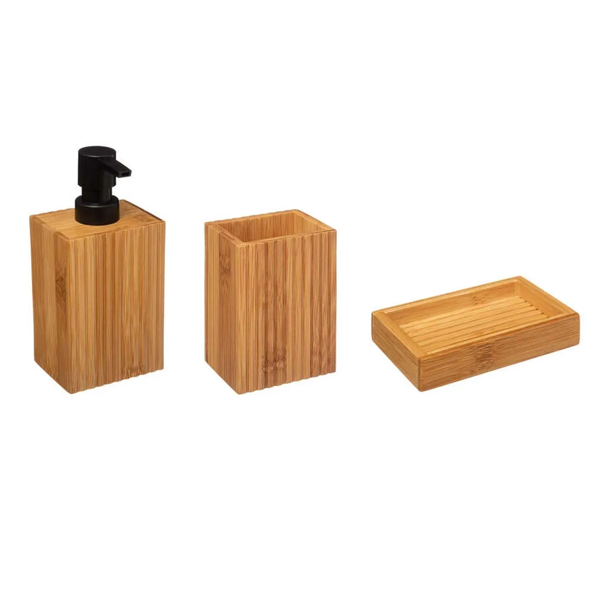 GreeNice Wooden Bathroom Accessory Set