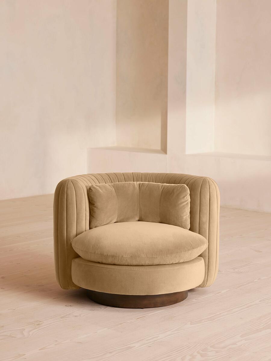 Soho Home Vivienne Armchair, Velvet, Camel
