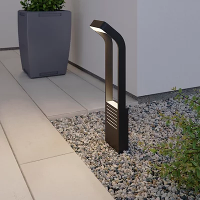 GoodHome Majorca Black Mains-Powered 1 Lamp Integrated Led Outdoor Post Light (H)700mm