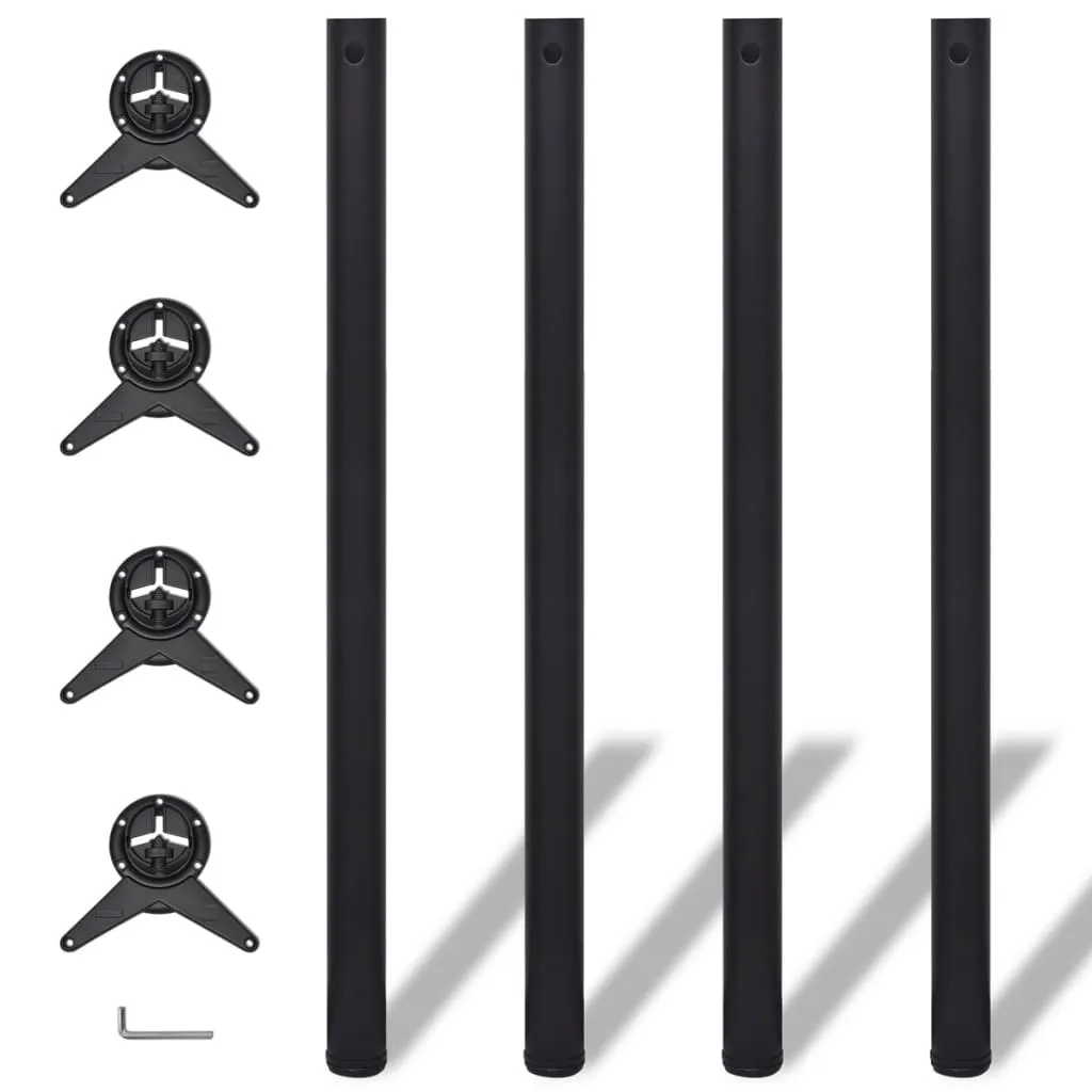 VidaXL 4 Height Adjustable Table Legs Black 1100 mm