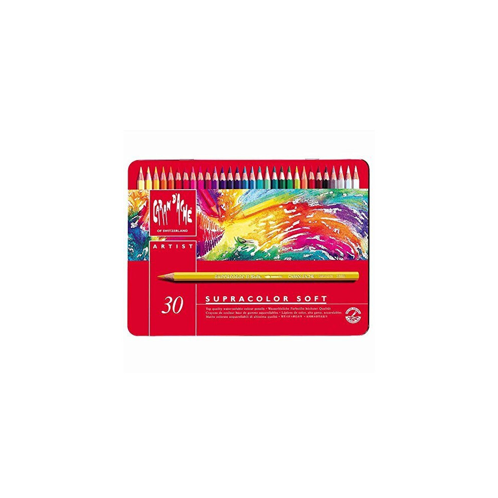 Caran D Ache Caran d'Ache Supracolor Soft Artists Water-Soluble Colour Pencil Tin (Pack of 30)