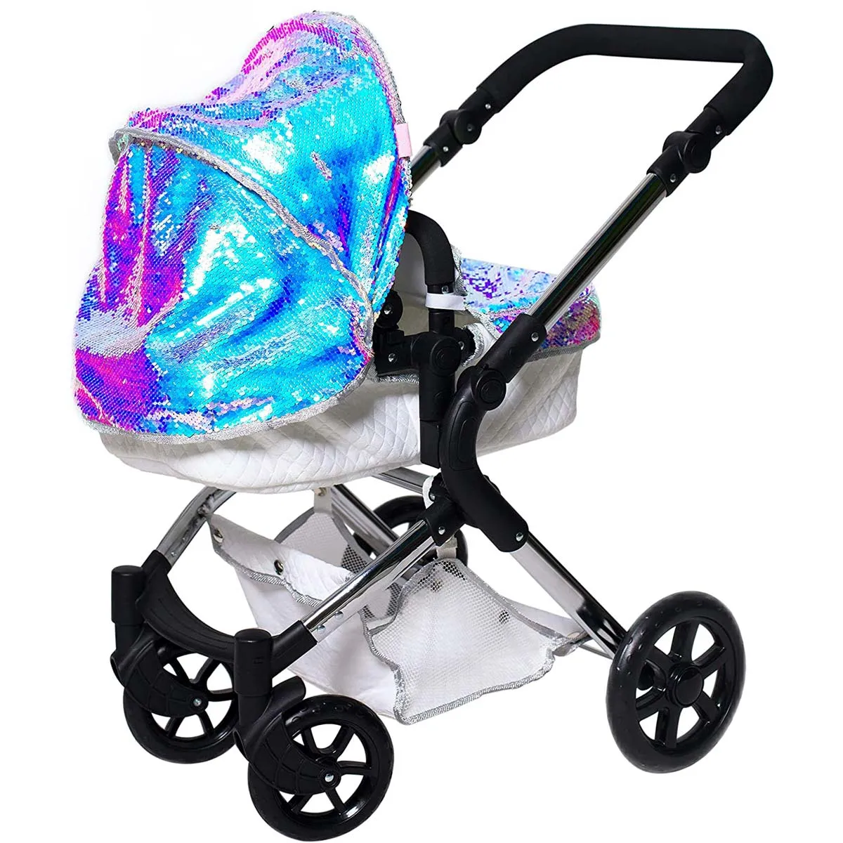 Roma Polly Single Dolls Pram - Mermaid White / Purple / Multicoloured / Blue Unisex