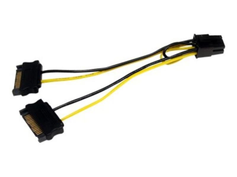 StarTech .com 6in SATA Power to 6 Pin PCI Express Video Card Power Cable Adapter - 6 - SATA - PCI-E