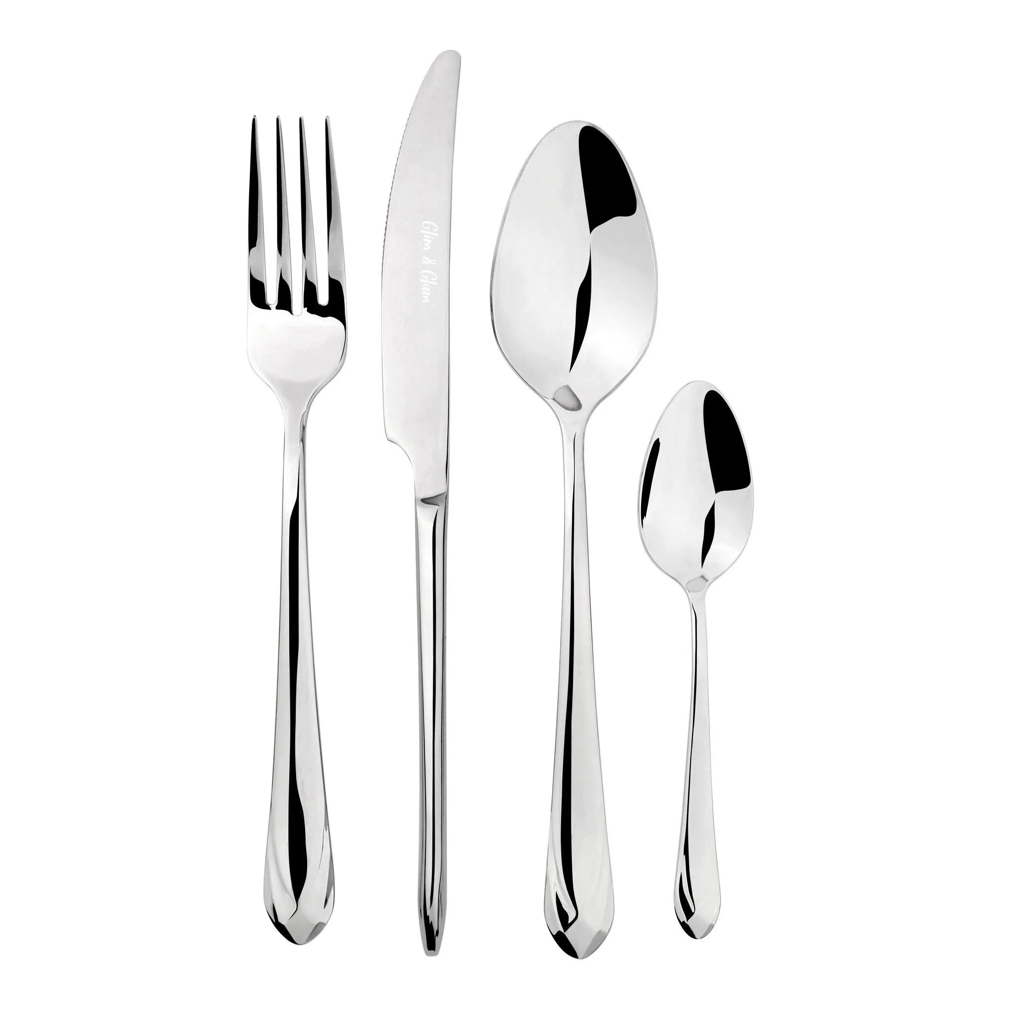 Glim & Glam Cutlery Sets Stainless Steel 18/8 24pc Set Catering Versailles - Grey - One Size