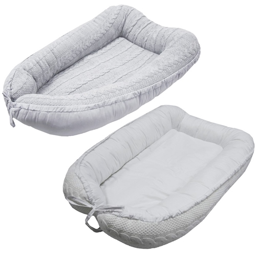 Eko Knitted Reversible Baby Cocoon - White